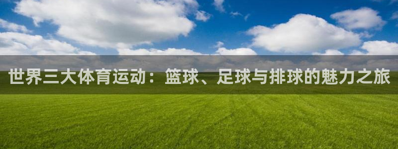 千亿国际官方正版app集团简介：世界三大体育运动：篮球、足球